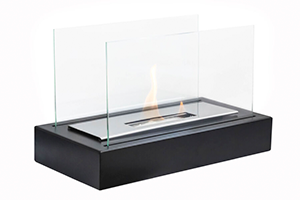 Biofireplace with glass